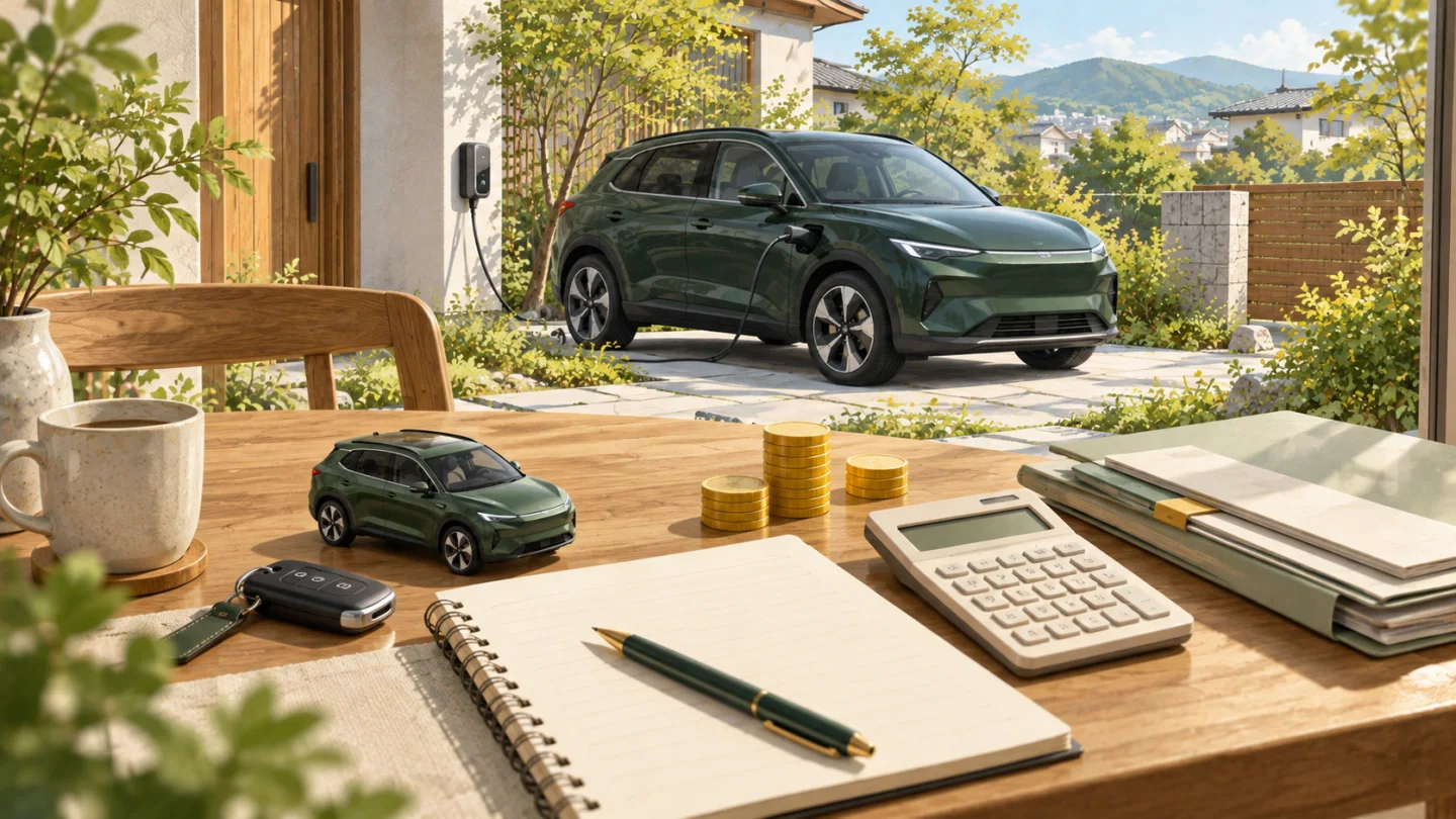 車両価格や維持費を含めてEVの家計負担を考えるイメージ
